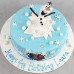 Frozen Cake - Olaf  with Image Elsa & Anna Cake (D,V)